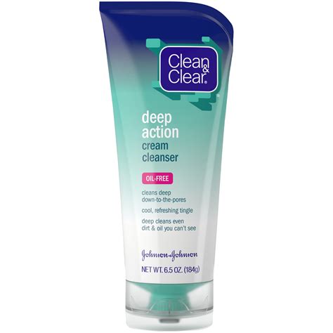 Clean & Clear Cream Cleanser, Deep Action, Oil-Free, 6.5 oz (184 g)