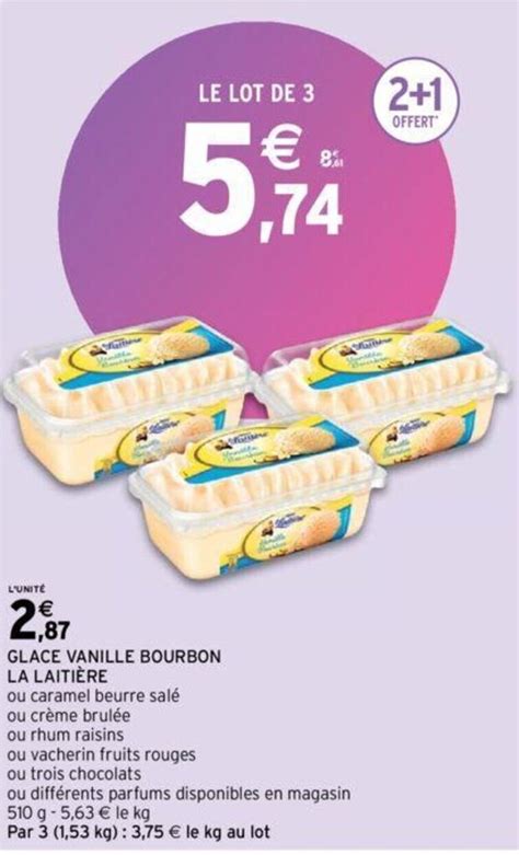 Promo LA LAITIÈRE glace vanille bourbon chez Intermarché