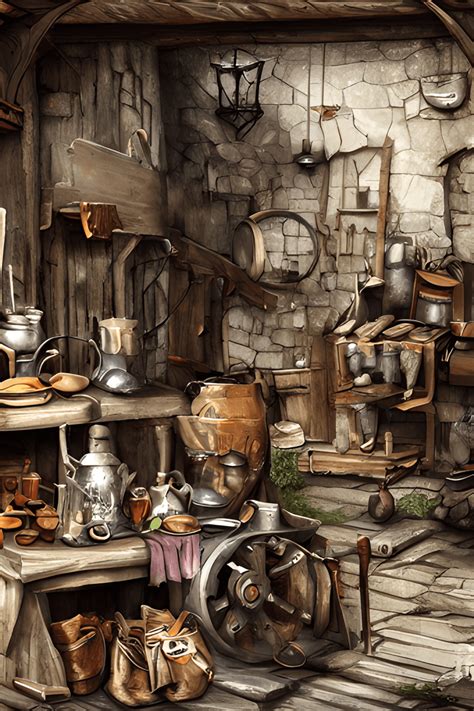 3D Scene Medieval Blacksmith from the Inside · Creative Fabrica