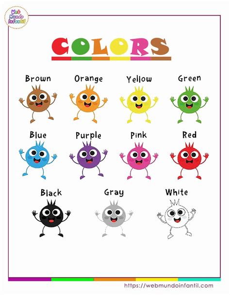 Los Colores En Inglés Con Dibujos Para Niños