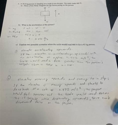 Solved A Kg Person Is Standing On A Scale In An Chegg