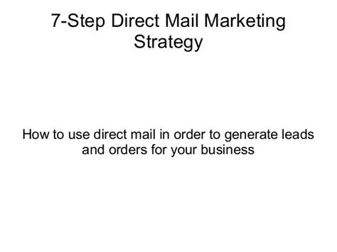 7 Step Direct Mail Marketing Strategy