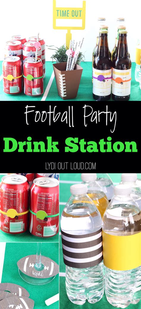 Fun Football Party Drink Station Crafts & Tutorial - Lydi Out Loud