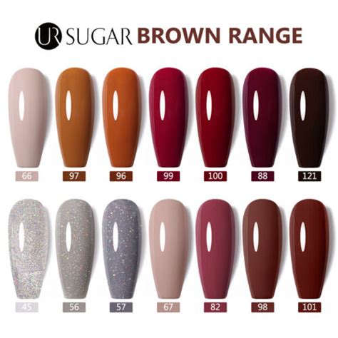 Ur Sugar Brown Coffee Range Gel Polish Soak Off Uv Led Nail Base Top