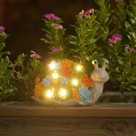 Goodeco Snail Statue Solar Garden Ornaments Outdoor Decor Waterproof