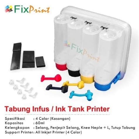 Jual Ink Tank Modif 4 Warna 60ml Tabung Infus 4 Warna 60ml Model Sepatu