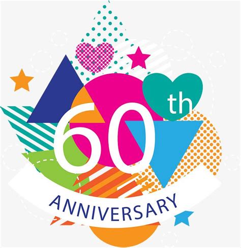 The 60th Anniversary Logo With Hearts And Stars