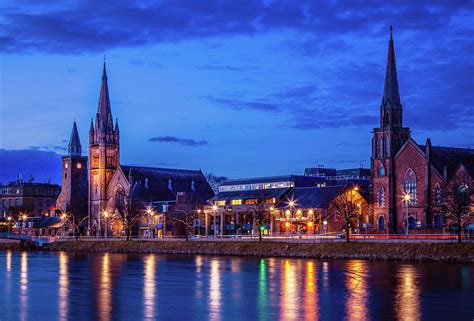 Churches Of Inverness At Night Photograph By John Frid Fine Art America