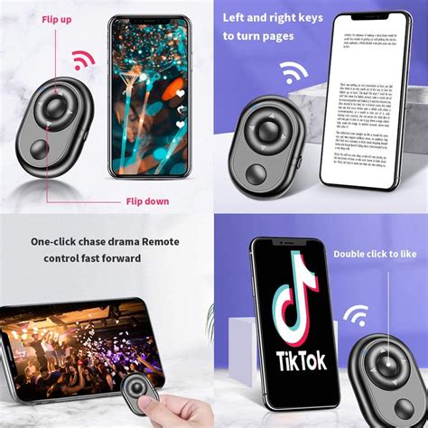 Bluetooth Page Turner Tiktok Remote Multifunction Camera Shutter