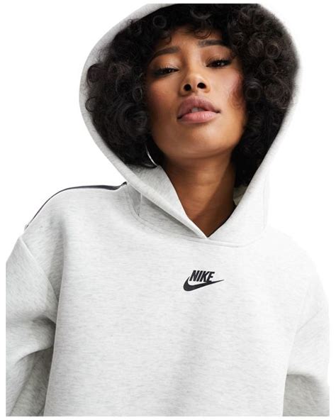 Nike Tech Fleece Oversized Asymmetrical Hoodie in White | Lyst