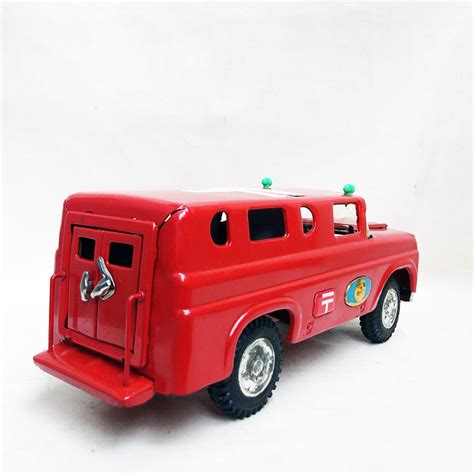 Vintage Tin Toy Mail Truck Marusan Bulldog Ford Japan Friction Powered ...