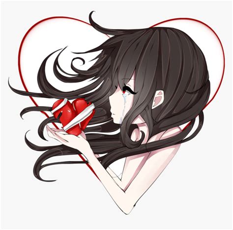 Drawing Girls Broken Heart Broken Heart Anime Drawing Hd Png