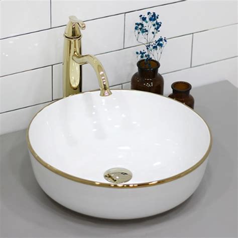 Luxury Bathroom Lavabo Golden Sink Gold Hotel Vanity Basins Ceramic Art