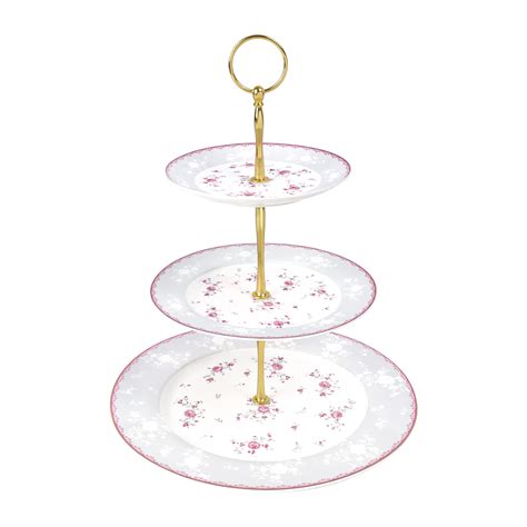 Buy Fanquare 3 Tier Porcelain Cupcake Stand Pink Floral Round Fruit