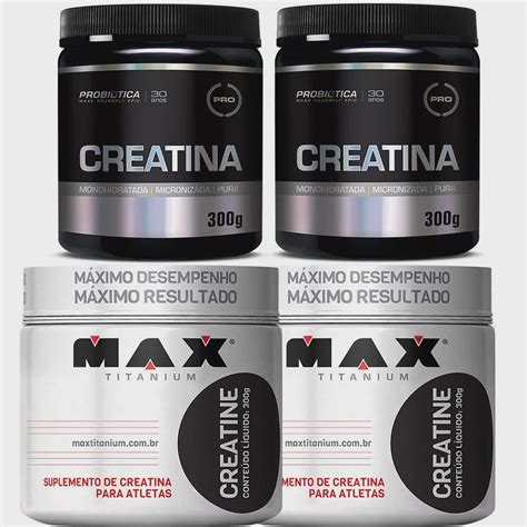 Combo 2x Creatina Pura 300g Probiótica 2x Creatina Max Submarino