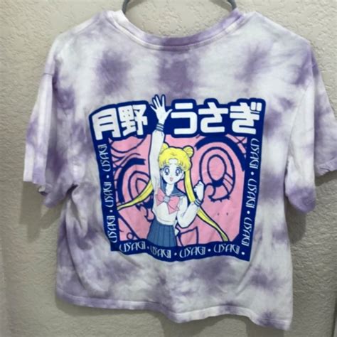 Large Sailor Moon Oversized Cropped Pastel Tee Gem