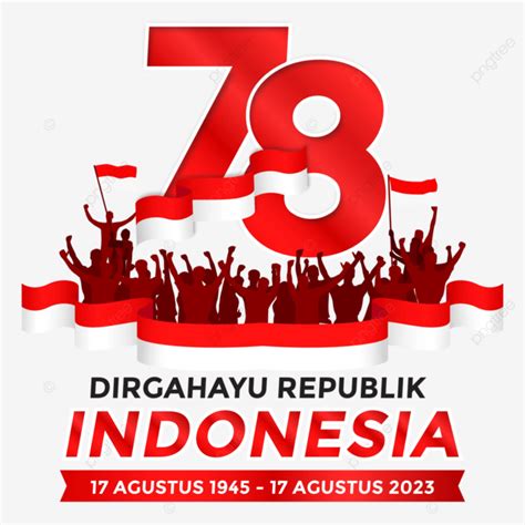 Hut Ri Logo To The 78th Anniversary Of The Republic Of Indonesia With A Red And White Flag And