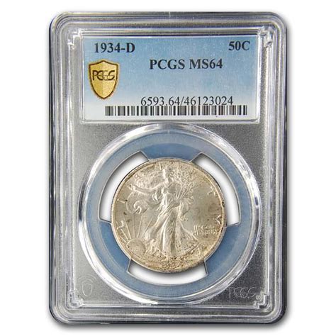 Buy 1934 D Walking Liberty Half Dollar Ms 64 Pcgs Apmex