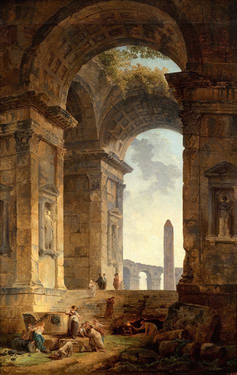 Ruins With An Obelisk In The Distance By Hubert Robert Artvee