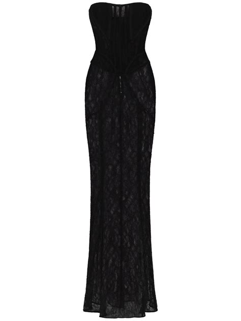 Dolce And Gabbana X Kim Semi Sheer Corset Gown Black Farfetch