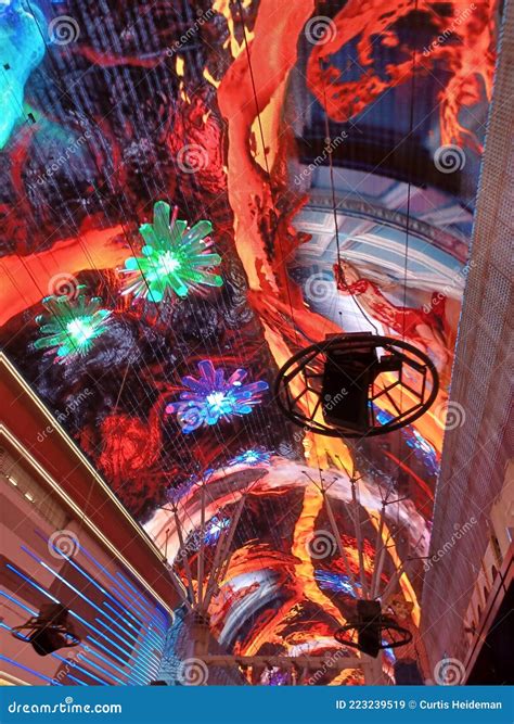 Las Vegas Fremont Street Light Show Editorial Stock Image Image Of