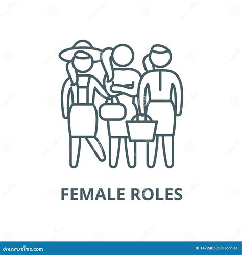 Female Roles Vector Line Icon Linear Concept Outline Sign Symbol