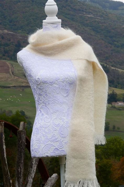 ECHARPE TISSÉE LAINE 80 MOHAIR 20 SOIE Ferme d Amalthée