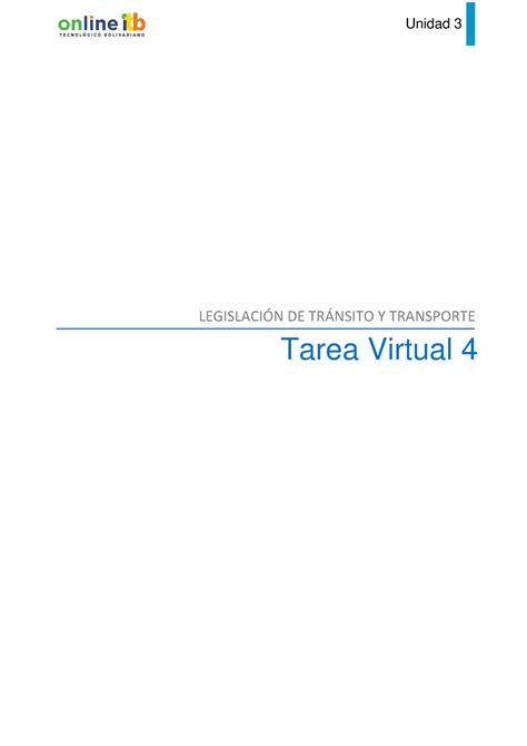 Orientaciones Para La Tarea Virtual Unidad Tarea Virtual