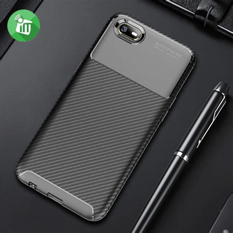 IPAKY Auto Focus Carbon Fiber Series Case Cover For Oppo A1k Realme C2