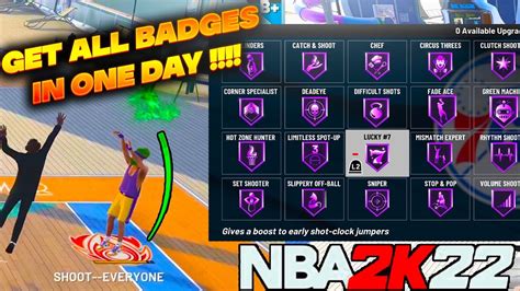 NBA 2K22 HOW TO GET ALL BADGES IN ONE DAY NBA 2K22 BEST BADGE METHOD