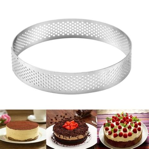 20 CM Rond en Acier Inoxydable Gâteau Trou Moules Mousse Gâteau Anneau