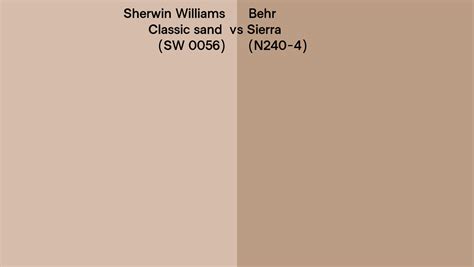 Sherwin Williams Classic Sand Sw 0056 Vs Behr Sierra N240 4 Side By