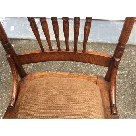 Antique Pressed Oak Spindle Back Chairs Set Of 6 Chairish