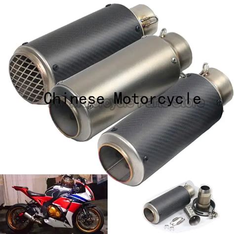 Universal 51mm 60mm Motorcycle Escape Modified Scooter Sc Exhaust Muffler With Brand Sticker Gp