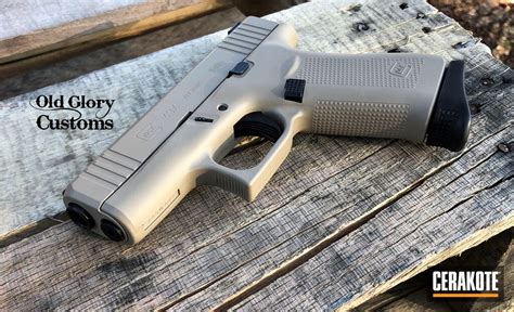 Glock 43x Pistol Cerakoted Using Desert Sand Cerakote