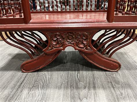 Urban Auctions Decorative Carved Wood Stand Wide