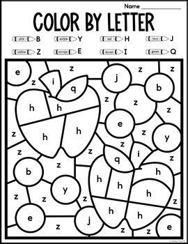 Color By Letter Fall Alphabet Coloring Pages By Lauren Ely Tpt