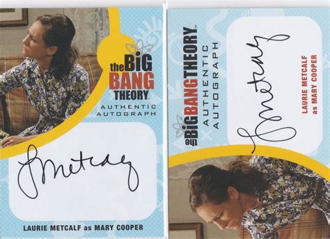 THE BIG BANG THEORY SEASON 6 & 7 AUTO LAURIE METCALF AS MARY COOPER LOT ...