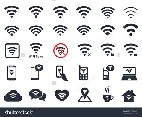 Wifi Icons Wireless Symbols Set Internet Stock Vektor Royaltyfri