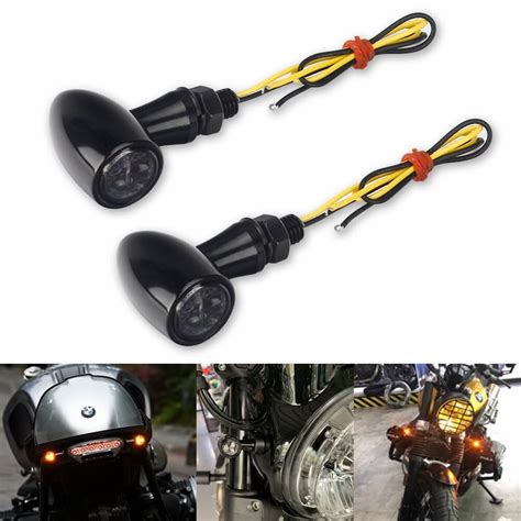 Motorcycle Amber Mini LED Turn Signals Lamp Lights Blinker Indicator B – pazoma