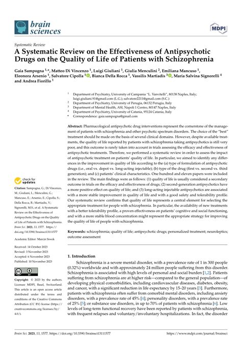 PDF A Systematic Review On The Effectiveness Of Antipsychotic Drugs