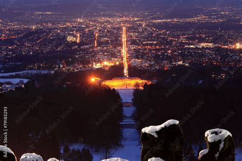 Kassel Von Oben Bei Nacht Stock Photo Adobe Stock