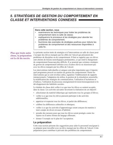 Stratégies de gestion du comportement en classe et