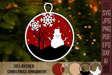 D Layered Christmas Ornaments Svg Graphic By Owlsome Art Creative