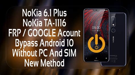 Nokia 6 1 Plus Nokia TA 1116 FRP GOOGLE Account Bypass Android 10