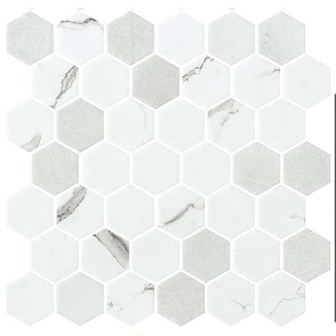 Zio New Belfont Merida Allure Hex Recycled Glass Mosaic