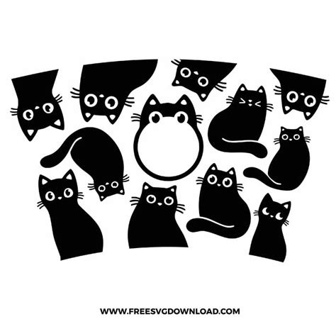 Black Cats Starbucks Wrap Svg Png Free Cut Files