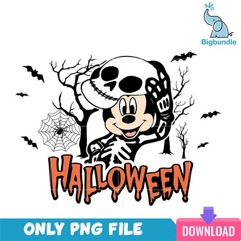 Mickey mouse skeleton halloween, halloween png, Digital download.