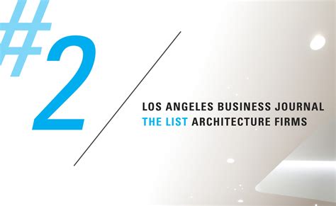 Co Architects Co Ranks 2 On Los Angeles Business Journals The List