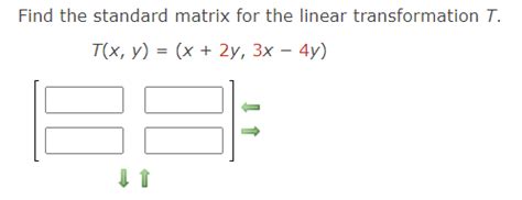 solved find  standard matrix   linear transfor